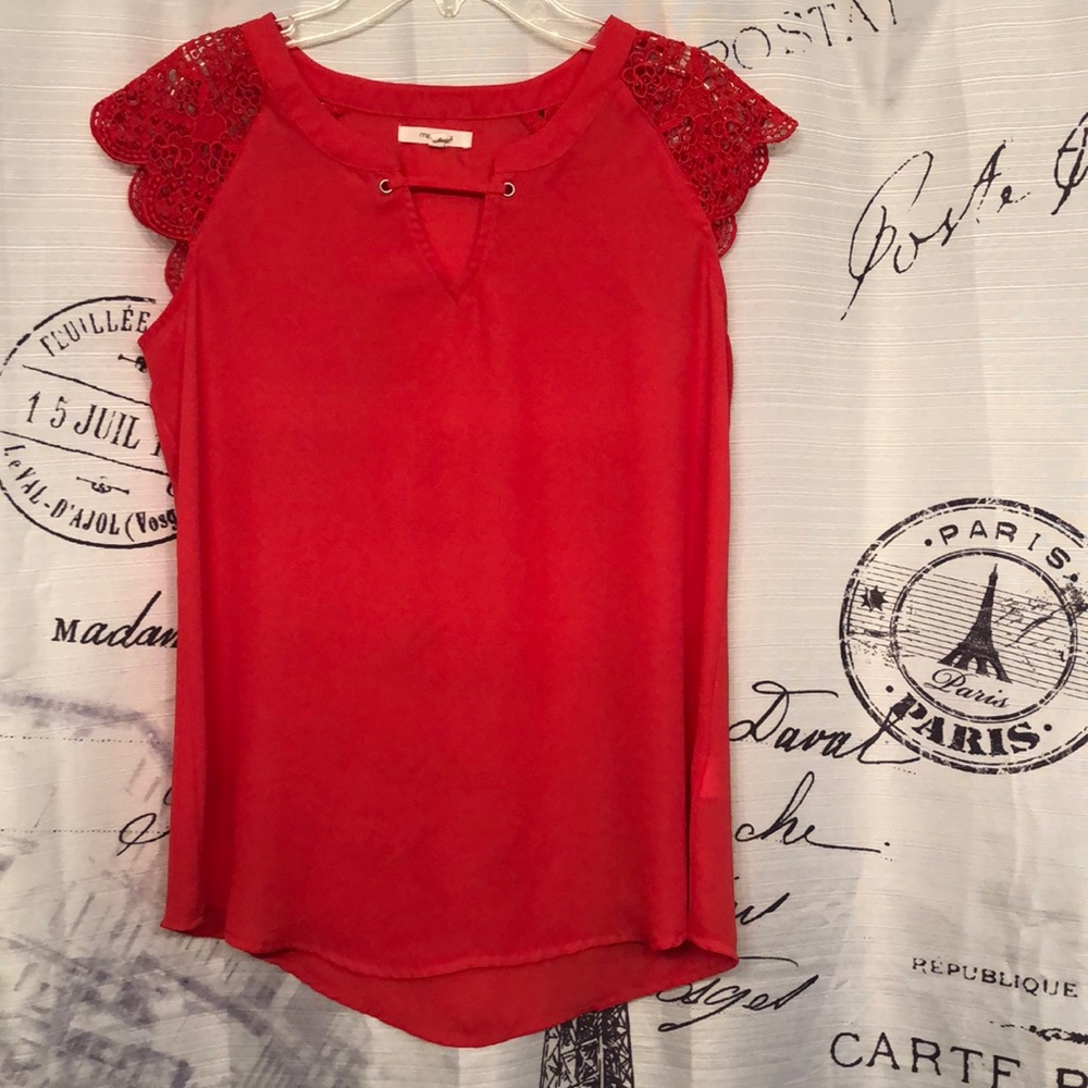 Women’s Orange, sleeveless blouse